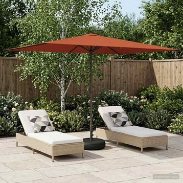 vidaXL Tuinparasol met voet 200 x 300 cm Polyester, Verzenden, Nieuw