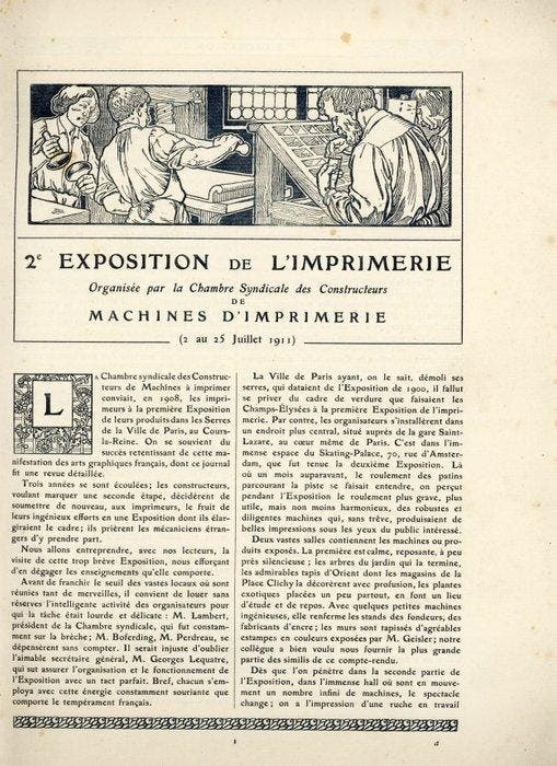 Bulletin Officiel des maîtres imprimeurs - 2e exposition de, Antiquités & Art, Antiquités | Livres & Manuscrits