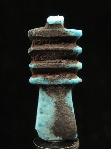 Oud-Egyptisch Faience Djed-pilaar amulet (1x) - 3 cm (Zonder