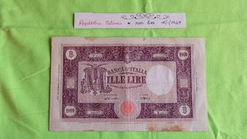 Italie. Lire - 1.000 Lire 18/01/1947 Grande C (B.I.) -