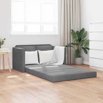 vidaXL Slaapbank vloermodel 2-in-1 122x204x55 cm fluweel, Verzenden