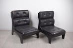 Fauteuil (2) - Hout, Leder