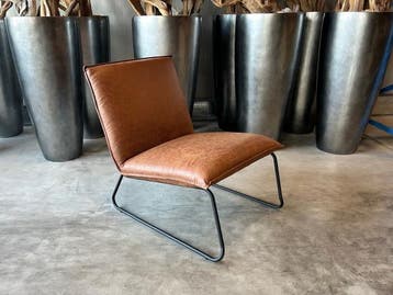 Veiling - Fauteuil Cas (2 stuks) Lounge - Stof - Cognac - Li, Maison & Meubles, Fauteuils