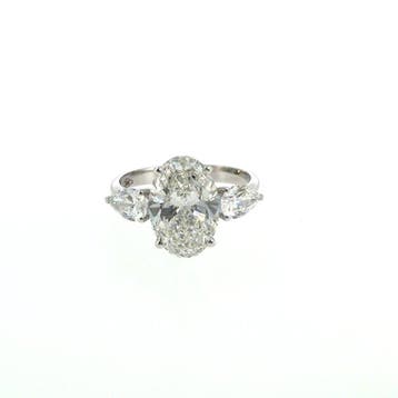 Zonder minimumprijs - Ring - 14 karaat Witgoud - 3.00ct. tw.