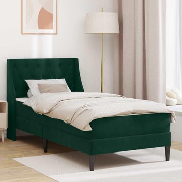 vidaXL Bedframe met matras met matras Donkergroen 80 x 200, Verzenden, Nieuw