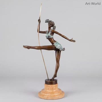 Statue, Prachtig bronzen sculptuur van een ballerina. Naar:, Antiquités & Art