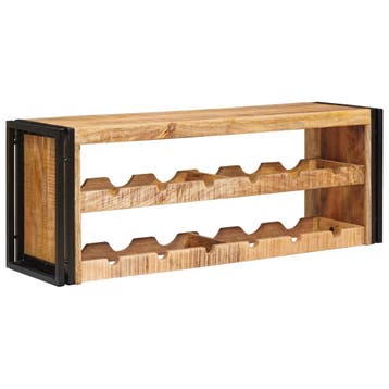 vidaXL Wijnrek Bruin 100 x 45 x 33 cm Massief Ruw Mango Hout, Verzenden