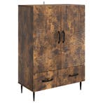 vidaXL Dressoir met lade Gerookt eiken 66 x 34,5 x 95 cm, Verzenden, Nieuw