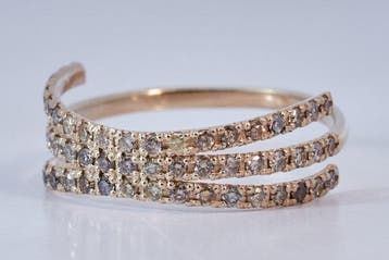 Zonder minimumprijs - Ring - 14 karaat Geel goud - 0.58ct., Nieuw