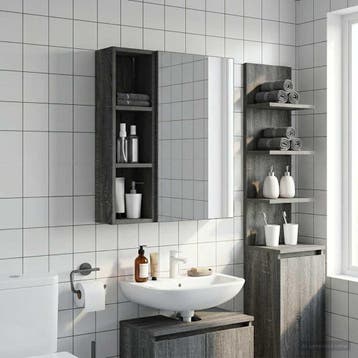 vidaXL Badkamer wandkast Grijze Sonoma 20 x 14 x 70 cm, Verzenden