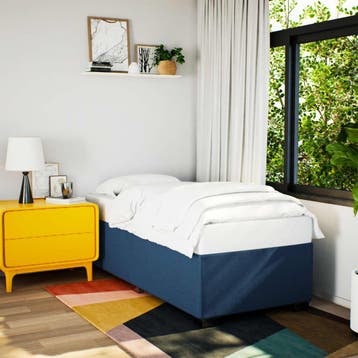 vidaXL Bedframe zonder matras 100x200 cm stof blauw, Verzenden, Nieuw