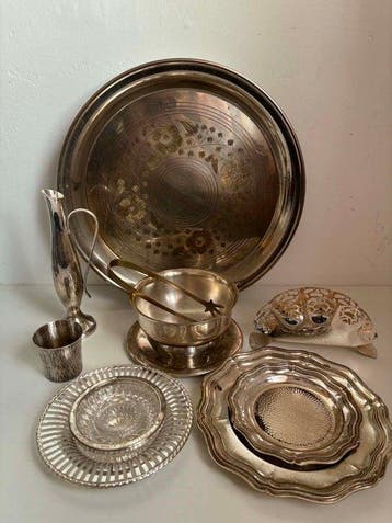 Collectie merkartikelen - Zilver 830, plateringen, kristal