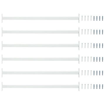 vidaXL Verstelbare ven veilighheidsbalk 6 pcs Wit Staal, Verzenden, Nieuw