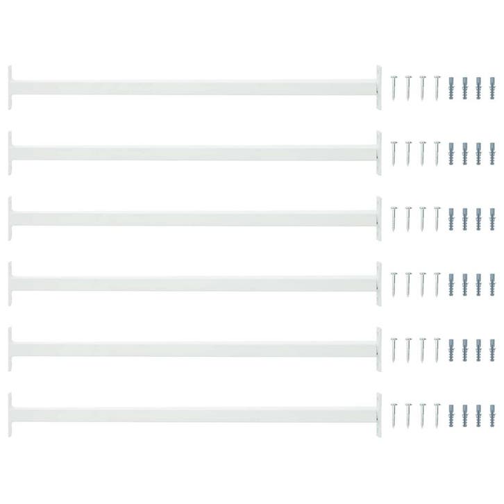 vidaXL Verstelbare ven veilighheidsbalk 6 pcs Wit Staal, Bricolage & Construction, Châssis & Portes coulissantes, Envoi