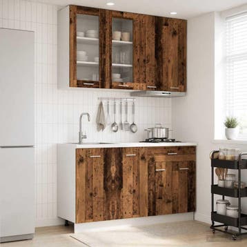 vidaXL Keukenblok LYON 4 st Oud hout Bewerkt hout, Verzenden