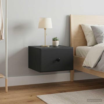 vidaXL Muurbevestigde Nachttafel 2 st Zwart 34,5 x 33 x 20, Verzenden