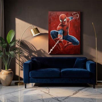 Naro - Canvas [XL] - Spider-Man - Slancio Eroico in Rosso, Nieuw