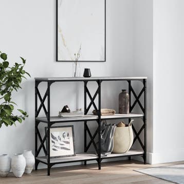 vidaXL Wandtafel 100x28x80,5 cm bewerkt hout grijs sonoma, Verzenden, Nieuw