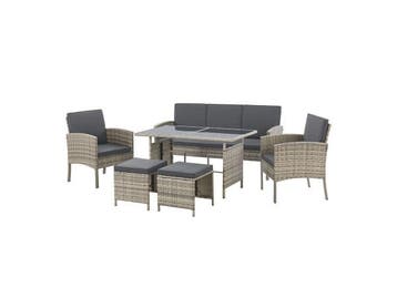 Veiling - Loungeset / Tuinset Turijn - 7 personen - Polyrota, Nieuw