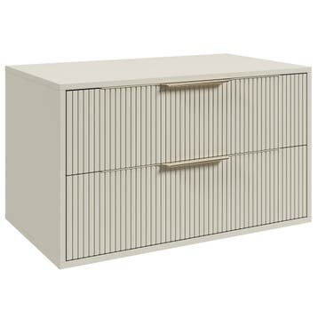 Wastafelkast Rimini 80 cm - Beige -  Badmeubel met Lades, Verzenden