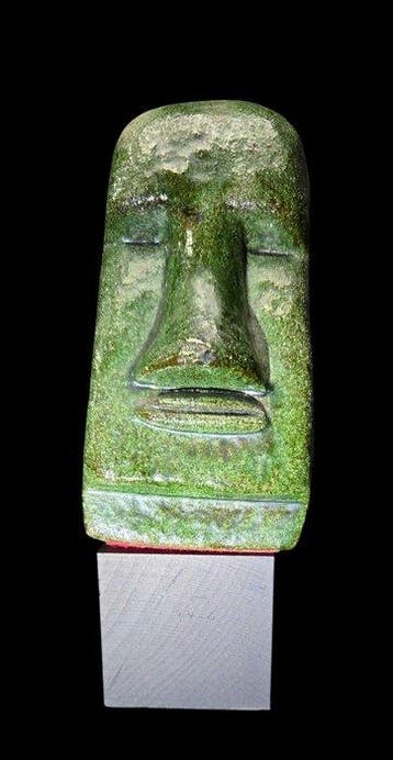 Curiosity cabinet only : Original Moai ceramic statue on a, Collections