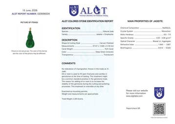 ALGT Certifié - Pendentif en jadeite naturel, grand et très, Verzamelen