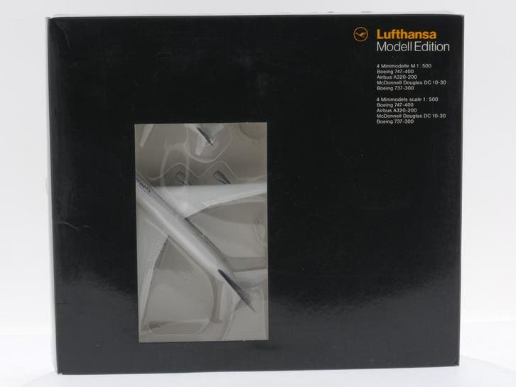 Schaal 1:500 Herpa HE16600 Lufthansa B744, DC-10-30, A320..., Hobby en Vrije tijd, Modelbouw | Vliegtuigen en Helikopters, Zo goed als nieuw