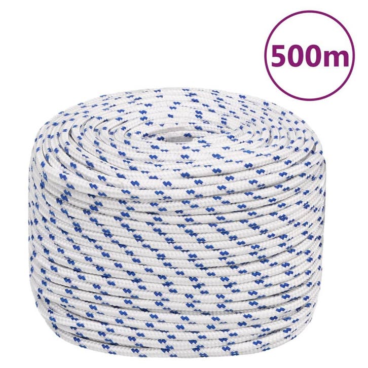 vidaXL Boot touw 10 mm 500 m polypropyleen wit, Bricolage & Construction, Quincaillerie & Fixations, Envoi