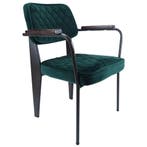 Stoel | Fluweel/Metaal | Groen | Gun Metal Frame | Indoor |, Verzenden, Nieuw in verpakking