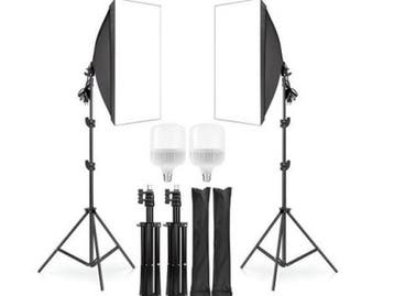 Veiling - FOTOLAMPEN STAND SOFTBOX 50X70cm, Audio, Tv en Foto, Nieuw