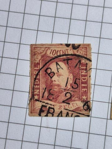 Nederlands-Indië 1864/1964 - 3× 10 cent Willem III, NVPH 1 –, Gestempeld