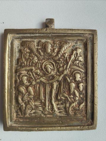 Reis-icoon - Moeder Gods, Vreugde aller Lijdenden - Brons
