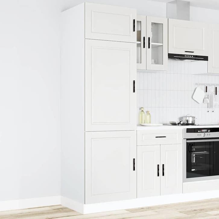 vidaXL Keukenkast Porto bewerkt hout wit, Maison & Meubles, Armoires | Autre, Envoi