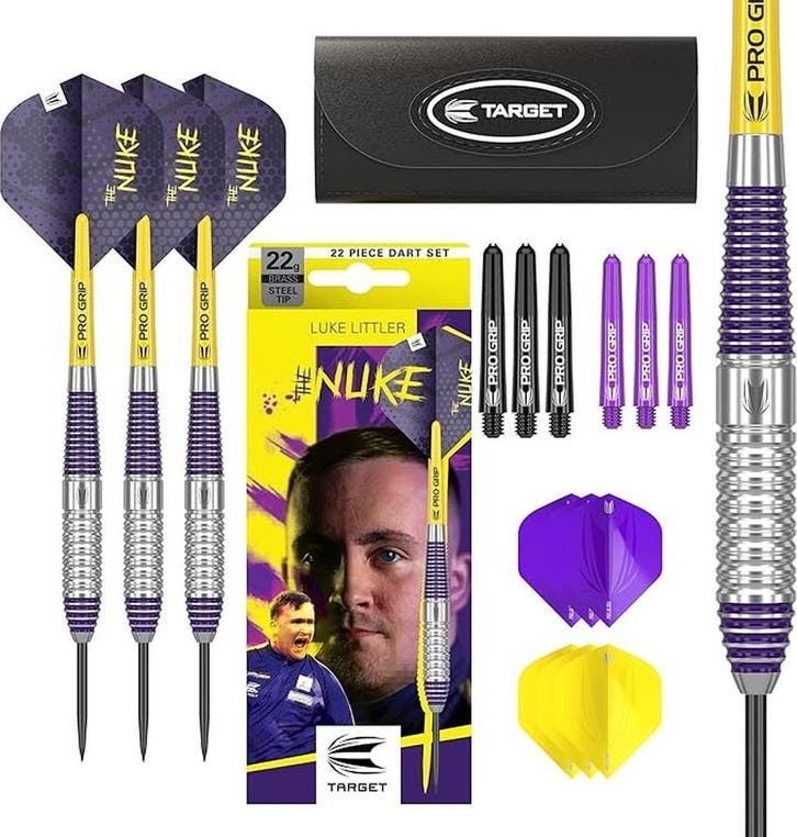 Luke Littler The Nuke Brass Darts - 22 gram (Dart Pijlen), Sport en Fitness, Darts, Pijlen, Nieuw, Ophalen of Verzenden