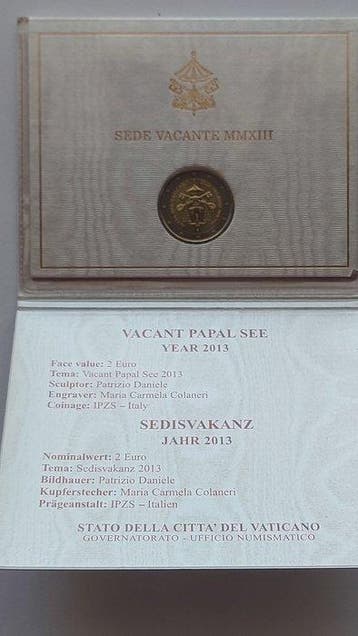Vatican. 2 Euro 2013 Sede Vacante (Sans prix de réserve)