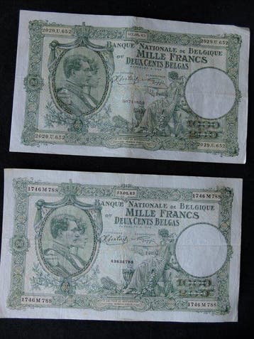 België. - 55 Banknotes - 1914/1960 (Zonder minimumprijs)
