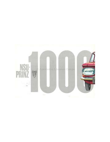 1965 NSU PRINZ 1000 BROCHURE NEDERLANDS, Nieuw