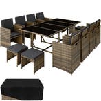 tectake Wicker zitgroep Palma 8+4+1 met beschermhoes - natuu, Verzenden, Nieuw