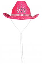 Cowboyhoed Roze Steentjes Cowboy Hoed Diamanten Leatherlook, Ophalen of Verzenden, Nieuw