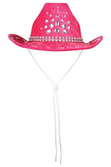 KIMU® Cowboyhoed Roze Steentjes Cowboy Hoed Diamanten Leathe, Kleding | Heren, Ophalen of Verzenden, Nieuw