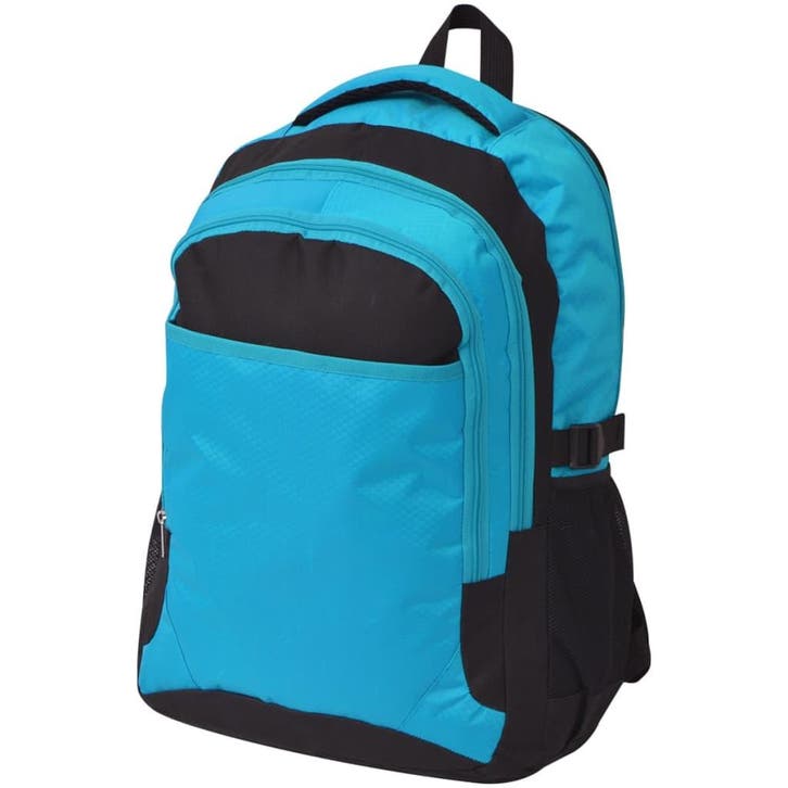 vidaXL Rugzak voor school 40 L zwart en blauw, Bijoux, Sacs & Beauté, Sacs | Sacs à dos, Envoi