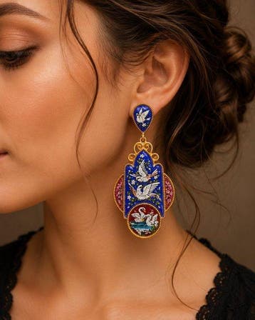Elegante Franse vintage oorbellen uit de jaren tachtig,, Nieuw