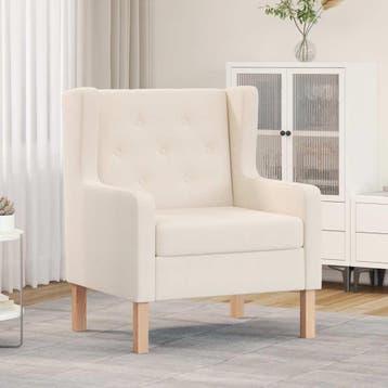 vidaXL Fauteuil stof crèmewit, Huis en Inrichting, Fauteuils, Verzenden, Nieuw