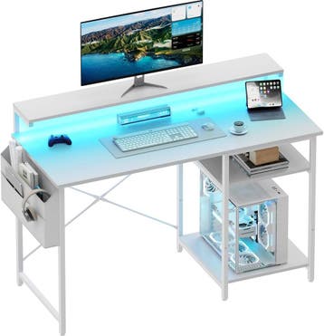 Bureau - Computertafel - Computerbureau - 100x48 cm - Wit, Huis en Inrichting, Bureaus, Verzenden, Nieuw