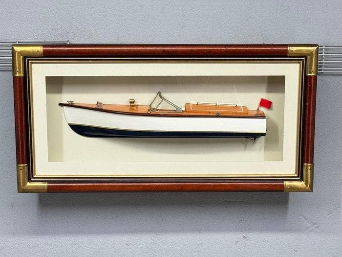 Maritieme objecten - Hout- halve houten modelboot, Antiek en Kunst, Curiosa en Brocante