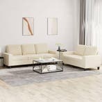 vidaXL 2-delige Loungeset stof crèmekleurig, Verzenden, Nieuw