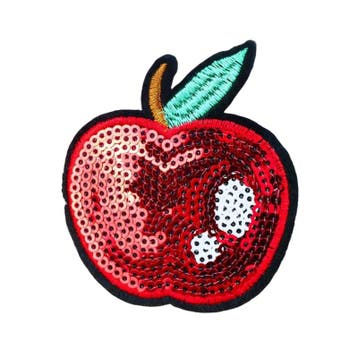 Embleem appel - glitter - 6 x 6.5 cm - applicatie - opstr..., Verzenden, Nieuw, Overige typen