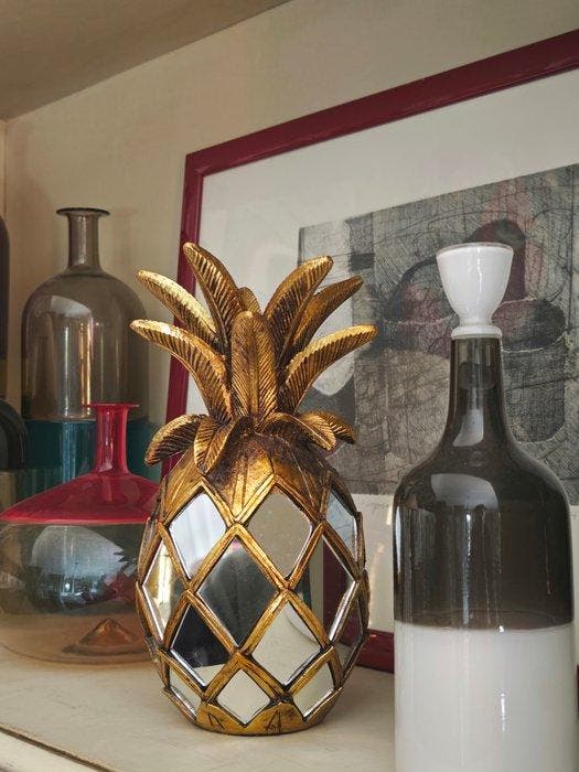 Decoratief ornament - Gouden Ananas Spiegel, Huis en Inrichting, Overige Huis en Inrichting