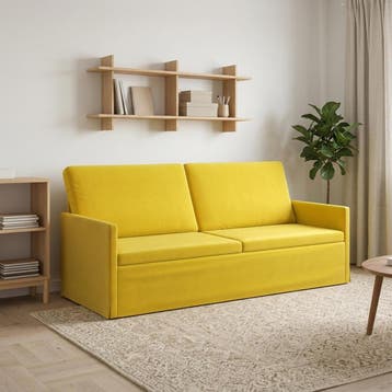 vidaXL 3-zits sofa Geel 190 x 81 x 82 cm fluweel, Huis en Inrichting, Verzenden, Nieuw