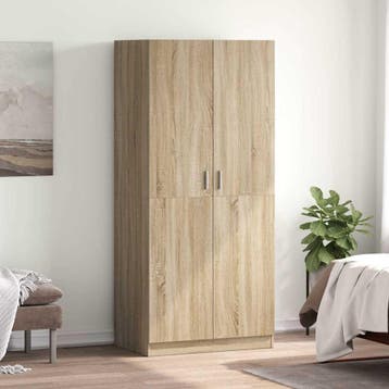 vidaXL Kledingkast 80x52x180 cm bewerkt hout sonoma, Verzenden